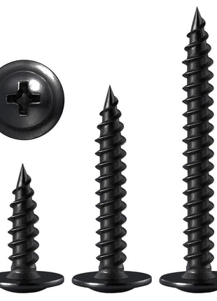 Wensilon (250 pcs)#8×1 inch Black Truss Head Wood Screws Quick Metal Self Tapping Zinc Oxide