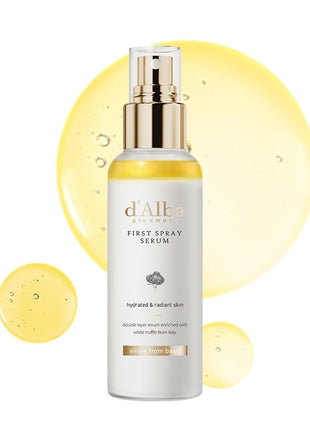 d'alba Piedmont Italian White Truffle First Spray Serum, Vegan Skin Care, Light-weight Face Moisturizer, Glow Serum for Radiant Skin, Non Comedogenic, All In One Mist, Korean Skin Care (3.38 fl oz.)