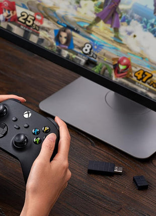 8BitDo Wireless USB Adapter 2 for Switch/Switch 2, Windows PC, Mac & Raspberry Pi, Compatible with Xbox Series X & S Controller, Xbox One Bluetooth Controller, Switch Pro and PS5 Controller (Brown)