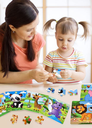 Puzzles for Kids Ages 3-5 Toddler Wooden Toys Montessori Learning Education Preschool Sets Games for Boy Girl 3 4 5+ Years Old, Pack of 6 (20 Pieces)
