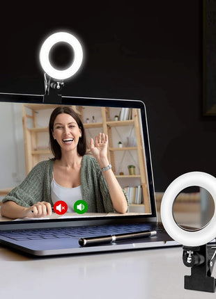 Video Conference Lighting Kit, Ring Light for Monitor Clip On | for Remote Working, Distance Learning,Zoom Calls, Self Broadcasting and Live Streaming, Computer Laptop Video Conferencing