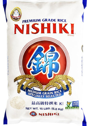Nishiki Premium Rice, Medium Grain,15 Pound (Pack of 1)