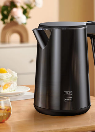 Electric Kettle 1.0L 1200W, 7 Temp Settings, 4H Keep-Warm, Fast-Boil Stainless Steel Electric Tea Kettle, 120V Water Boiler with Auto-Shut Off, Cool Touch PP Exterior for Home Office, Black