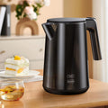 Electric Kettle 1.0L 1200W, 7 Temp Settings, 4H Keep Warm, Fast Boil Stainless Steel Electric Tea Kettle, 120V Water Boiler with Auto Shut Off, Cool Touch PP Exterior for Home Office, Black