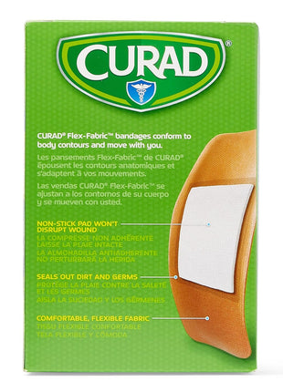 CURAD Flex-Fabric Adhesive Bandages, X-Large 2x4, 50 Count