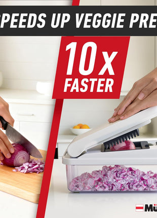 Mueller The Real Original Pro Vegetable Chopper & Mandoline Slicer, 10-in-1 | since 2013, 8 Blade Food Veggie Chopper, Onion Vegetable Cutter with Container, Kitchen Gadgets & Essentials