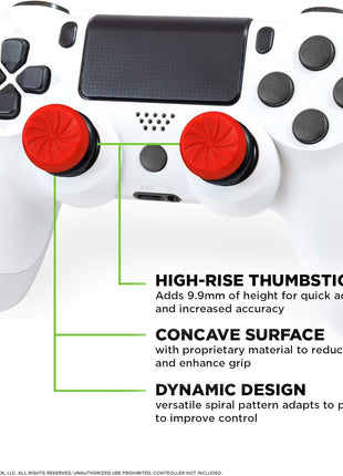 KontrolFreek FPS Freek Inferno for PlayStation 4 (PS4) and PlayStation 4 (PS5) Controller | Performance Thumbsticks | 2 High-Rise Concave | Red