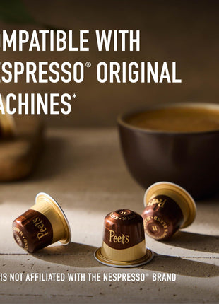 Peet's Coffee, Dark and Medium Roast Espresso Capsules Variety Pack, Compatible with Nespresso Original Machine, 100% Arabica Coffee - Intensity 8-11, 40 Count (4 Boxes of 10 Espresso Capsules)