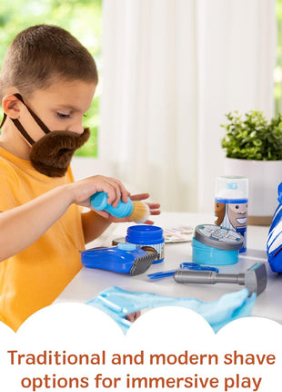 Melissa & Doug Barber Shop Pretend Play Set for Kids (16 Piece) – Shaving Toys, Wearable Beard & Grooming Accessories – Role Play Kit for Boys & Girls Ages 3+