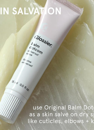 Glossier Balm Dotcom Hydrating Lip Balm - Universal Salve, Up to 12Hr Moisture - Lanolin, Beeswax & Castor Oil for Dry Lips, Cuticles & Skin - Original, Clear Fragrance-Free, 15ml