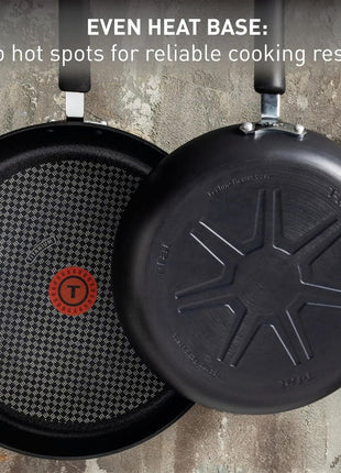 T-Fal Ultimate Hard Anodized Nonstick Fry Pan With Lid 12 Inch, Oven Broiler Safe 400F, Lid Safe 350F, Cookware, Pots and Pans, Kitchen Frying Pans, Skillets, Home, Dishwasher Safe, Onyx