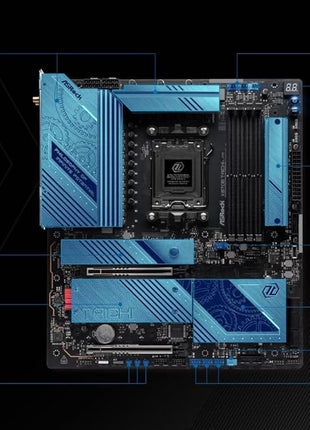 ASRock AMD X870E Taichi Lite Ryzen Socket AM5 DDR5 DIMMs 8200 256 GB X870 EATX Motherboard 5G LAN M.2 USB4 WiFi7
