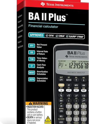 Texas Instruments BA II Plus Financial Calculator, Black Medium