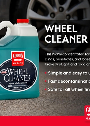 Griot's Garage Wheel Cleaner for All Finishes, Car Tire Rim Cleaning, Brake Dust and Grime Remover, PH Balanced, 11107, One Gallon