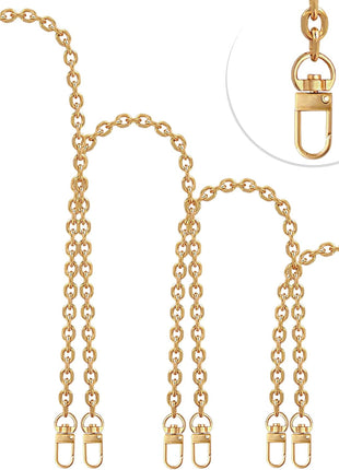 4 Pcs Different Size Purse Chain Strap Cross body Chain Strap Replacement Chain for Handbag Shoulder Bag Purse(15.7/23.6/31.5/47.2 Inches-O chain 0.28 Inch, Gold)