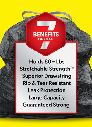 Glad Large 30 Gallon Trash Bags, Unscented Heavy Duty Garbage Bags, Forceflex with Drawstring, 50 Count (Packaging May Vary)