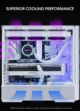 LIAN LI LANCOOL 207 Compact ATX RGB Gaming Computer Case, Airflow Optimized Mesh Panels Tower Chassis w/ 2x140mm ARGB,2x120mm PWM Fans Pre-Installed, USB Type-C Port, Tempered Glass Side Panel (White)