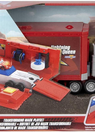 Mattel Disney and Pixar Cars Transforming Mack Playset | 2-in-1 Toy Truck & Tune-Up Station with Launcher, Lift & More, Movie-Inspired Graphics