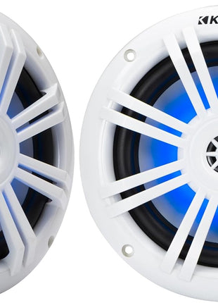 KICKER 51KM604WL KM 6.5 inch 4Ω LED Marine Coaxial Speakers - Pair