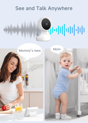 ARENTI Baby Monitor with 2 Cameras, 2K/3MP WiFi 6 Camera and Audio, 5-inch Wireless Screen, Smartphone App, Super Night Vision, Crying Detection, Auto Tracking, Temp&Humidity Sensor (D3 Set)