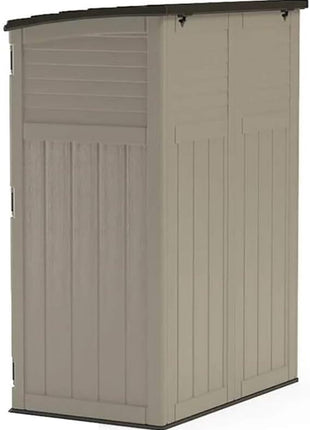 Suncast 54 Cubic Feet Vertical Storage Shed with Durable Plastic Construction, Multiple Wall Panels and Ample Space for Outdoor Storage