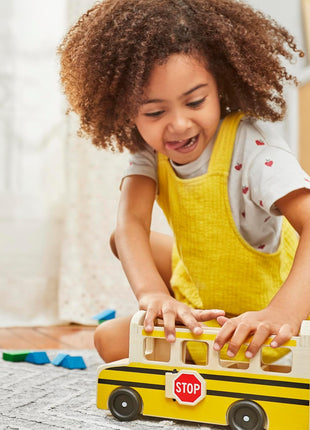 Melissa & Doug School Bus Wooden Play Set with 7 Play Figures