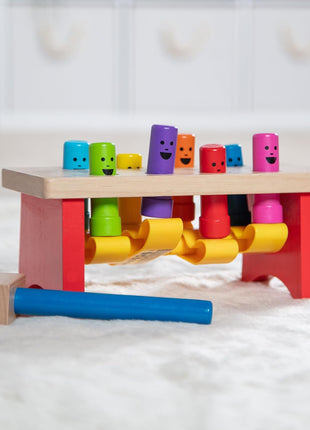 MeMelissa & Doug Deluxe Pounding Bench Wooden Preschool Learning Toy with Mallet Classic Wooden Toddler Toys for Ages 2+Lissa & Doug Deluxe Pounding Bench Wooden Preschool Learning Toy with Mallet