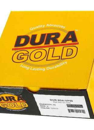 Dura-Gold Premium 80, 150, 220, 320, 400 Grit 6 inch Gold PSA Sanding Discs, 10 Each, 50 Total - Self Adhesive Stickyback Sandpaper Discs for DA Sander, Sand Automotive Car Paint, Woodworking Wood, Metal