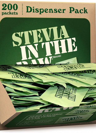 Stevia In The Raw Stevia Sweetener Packets, 200 Ct Box, 2 Pack, Zero Calorie Stevia Sugar Substitute Packets, No Erythritol or Artificial Flavors, Vegan, Gluten Free, Kosher, Low Glycemic Index