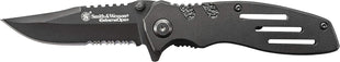 Smith & Wesson Accessories Extreme Ops SWA24S 7.1in S.S. Folding Knife with 3.1in Serrated Clip Point Blade and Aluminum Handle for Outdoor