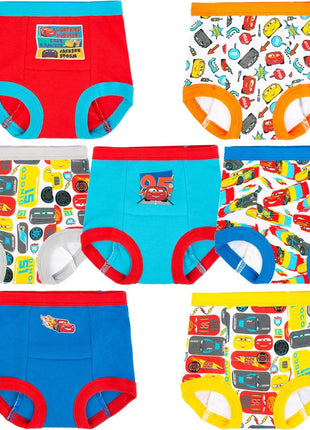 Disney Boys' Pixar Cars Toddler Potty Training Pant & Brief Combo Option, Stickers & Tracking Chart in Sizes 18m, 2t, 3t, 4t