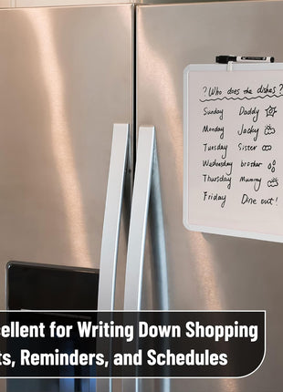 Mr. Pen- Dry Erase Board, 14 inch x 11 inch with a Black Dry Erase Marker, Small Mini White Board for Students, White Frame, Includes Double Sided Tapes