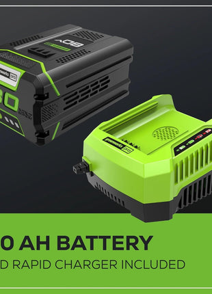 Greenworks 80V (75+ Compatible Tools) 20 inch Brushless Cordless Snow Blower, 2.0Ah Battery and Charger Included