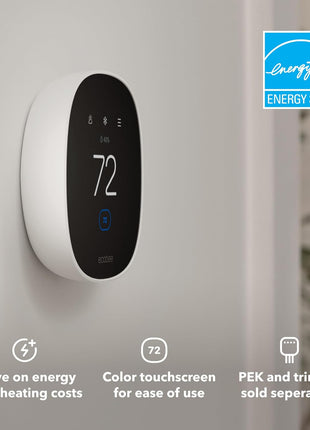 ecobee Smart Thermostat Essential - Energy Star Certified programmable Wi-Fi Thermostat - Works with Siri, Alexa, and Google Assistant