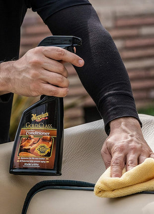 Meguiar's Gold Class Leather Conditioner Spray - Premium Car Leather Conditioner - Protect Your Car's Seats from Cracking, Fading and Drying Out - Keep It Looking and Feeling New, 16 Oz