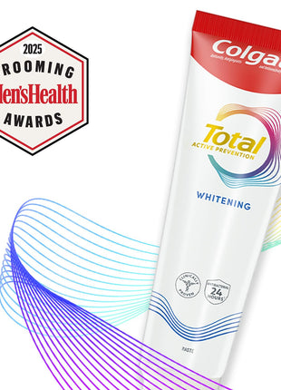 Colgate Total Whitening Toothpaste Paste, 5.1 oz, 4 Pack, Fluoride, Antibacterial, for Plaque, Gingivitis, Sensitivity, Stain Removal, Clinically Proven, Mint, Teeth Whitening, Stannous Fluoride
