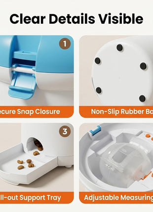 Automatic Dog Treat Dispenser, Button-Activated Interactive Dog Toy | Dog Puzzle Feeder for Mental Stimulation, Positive Reinforcement Training & Slow Feeding, USB Rechargeable