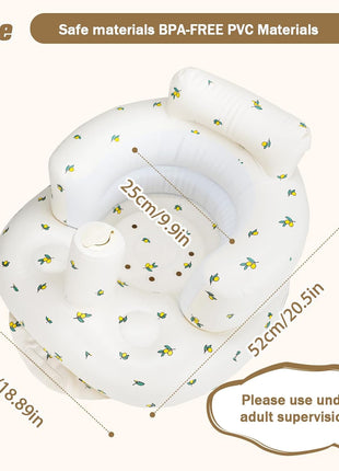 Inflatable Baby Chair, AirSwim Baby Inflatable Seat for Babies 3 Months and Up Summer Inflatable Baby Seat for Sitting Up, Blow Up Baby Floor Seat with Built in Air Pump, Orange