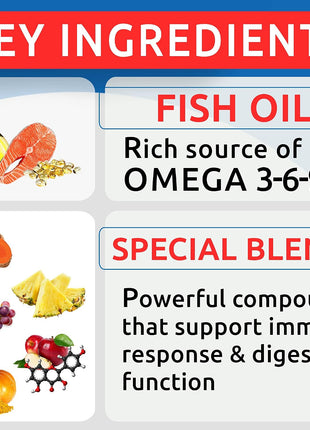 Allergy Relief + Omega 3 Bundle - Anti-Itch Skin + Skin & Coat Support - Omega 3 Fish Oil + EPA & DHA Fatty Acids - Itching & Paw Licking + Joint Health - 180 Chews + 180 ct Softgels - Made in USA