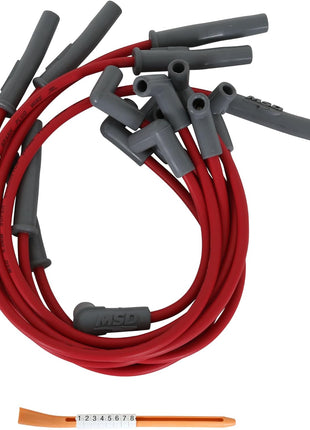 MSD 32209 Super Conductor Spark Plug Wire Set, Red