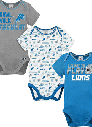 Gerber NFL Unisex-Baby NFL Team 3 Pack Short Sleeve Onesie Bodysuit