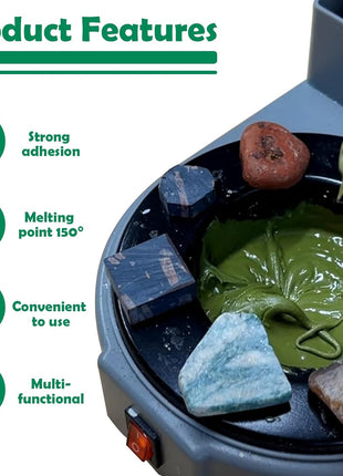 IWIWE 3PCS Green Lapidary DOP Wax - Fit for Lapidary Cabochon Forming, Cutting & Polishing (Use for Lapidary Sticks/Tools, Beeswax Based - High-Adhesion)