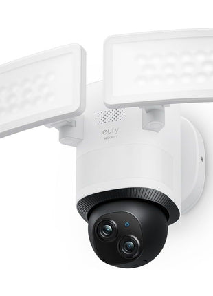 eufy Security Floodlight Camera E340, Dual-Lens, 360° Coverage, 8X Zoom | Pan & Tilt, AI Detection & Tracking, 24/7 Recording, 2000 LM, Dual-Band Wi-Fi 6, No Monthly Fee, Wired Outdoor