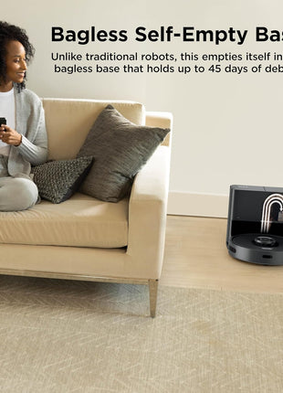Shark AV2501S AI Ultra Robot Vacuum, with Matrix Clean, Home Mapping, 30 Day Capacity HEPA Bagless Self Empty Base, Perfect for Pet Hair, Wifi, Dark Grey