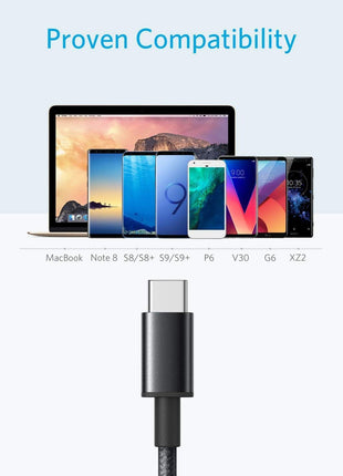 Anker USB A to USB C Cable, USB to USB C Cable (2-Pack, 3 ft, Black) | For iPhone 17 Series, Samsung Galaxy S10 / S10+, LG V30, Beats Fit Pro, and More