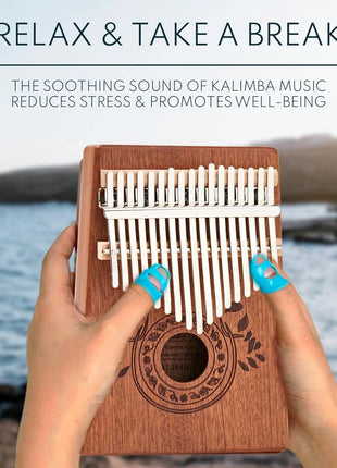 UNOKKI 17-Key Kalimba Thumb Piano - Portable Mahogany Percussion Mbira Instrument - Beginner Tuning Set, Music Instruments for Gift - Light Brown