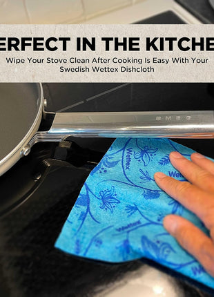 Wettex The Original Swedish Dishcloth for Kitchen 10 Pack | Reusable Paper Towels, Super Absorbent Sponge Cloths, Washable Dish Cloths, Biodegradable, Made in Sweden, Assorted Colors