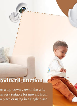 Round Camera Wall Mount Bracket with Screws Fit for Nanit Flex Multi-Stand/Nanit Pro Smart Baby Monitor, Portable Electronic Device Mount to Provide a Top-Down View of the Crib, 1 Pc White