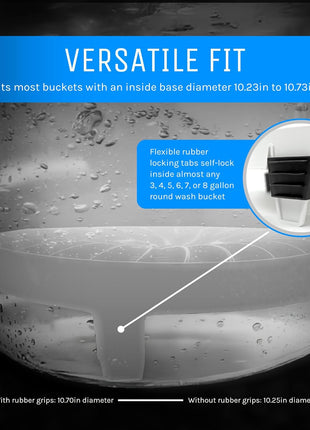 DETAIL GUARDZ Dirt Lock Car Wash Insert – Bucket Filter for 3–8 Gallon Round Pails – Traps Debris, Prevents Swirl Marks – Self-Locking Rubber Grips, Venturi Flow, Cleaning Tool (White)