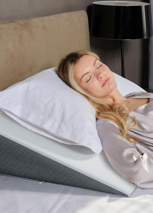 Kolbs Bed Wedge Pillow for Sleep Apnea, FSA Eligible Acid Reflux, and Back Pain Relief, with Chic Jacquard Cover - Headboard Wedges for Sleeping (Standard Width 7.5" Height)